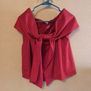 🍒 Women’s Bow-Front Off-Shoulder Top in Red 🍒